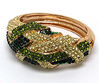 CRYSTAL METAL BRAIDED HINGE BANGLE