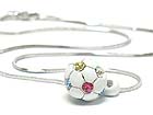WHITE GOLD PLATING CRYSTAL MINIATURE SOCCER NECKLACE