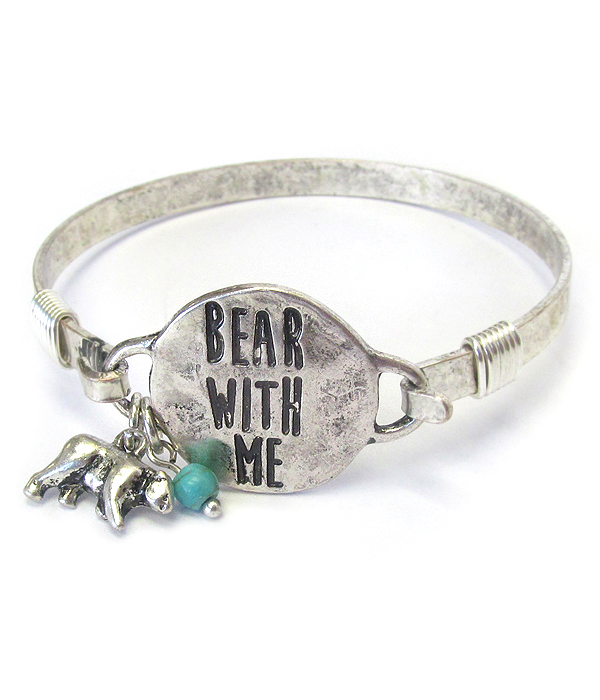 SOUTHERN COUNTRY STYLE WIRE BANGLE BRACELET - BEAR WITH ME