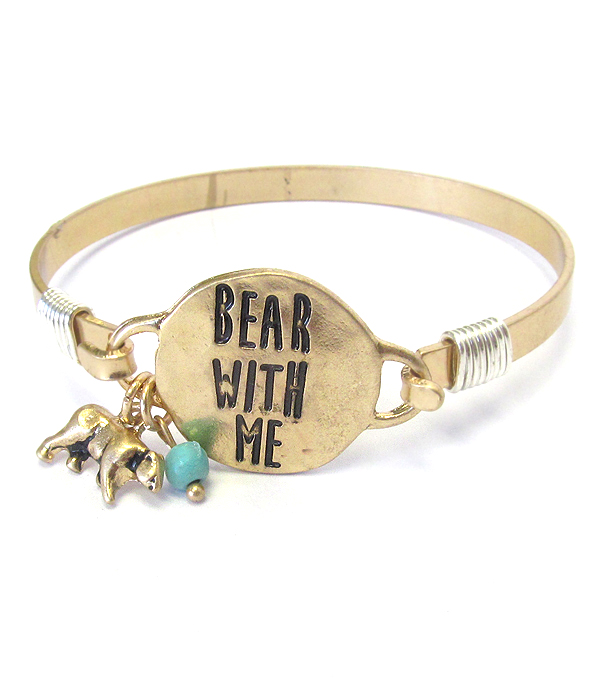 SOUTHERN COUNTRY STYLE WIRE BANGLE BRACELET - BEAR WITH ME