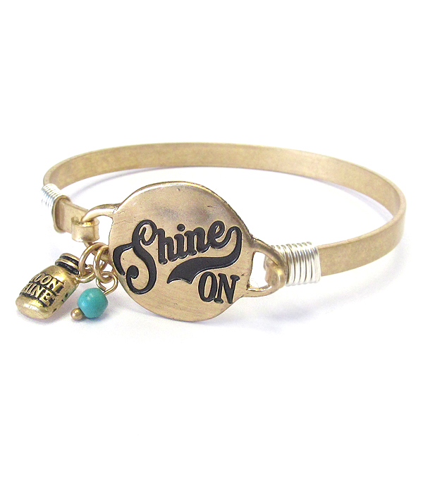 SOUTHERN COUNTRY STYLE WIRE BANGLE BRACELET - SHINE ON