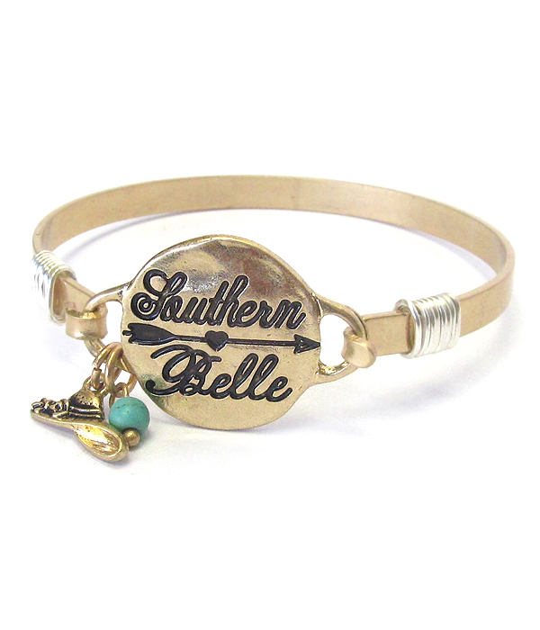 SOUTHERN COUNTRY STYLE WIRE BANGLE BRACELET - SOUTHERN BELLE