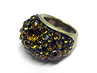 CRYSTAL BUBBLE PUFFY METAL RING