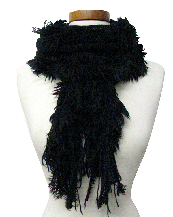 100% POLYESTER FRINGES ALL OVER SCARF