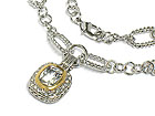 DESIGNER STYLE CRYSTAL SQUARE PENDANT NECKLACE - Wholesale Jewelry