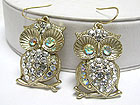 CRYSTAL STUD OWL EARRING