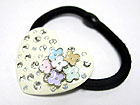 CRYSTAL STUD ACRYL HEART PONY TAIL HOLDER
