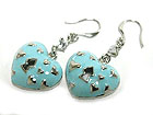 TUTTI FRUTTI EPOXY METAL HEART LOCK DROP EARRING