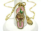 TUTTI FRUTTI EPOXY METAL FLIP FLOP PENDANT NECKLACE