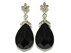 TEAR DROP GLASS AND CRYSTAL STUD EARRING