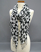 100% VISCOSE FLEUR DE LIS SCARF
