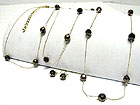 METALLIC STONE AND CHAIN LINK LONG NECKLACE SET