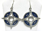 COIN SHAPE CRYSTAL DECO EPOXY EARRING
