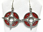 COIN SHAPE CRYSTAL DECO EPOXY EARRING