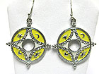COIN SHAPE CRYSTAL DECO EPOXY EARRING