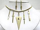 MULTI METAL CHARM DANGLE NECKLACE SET