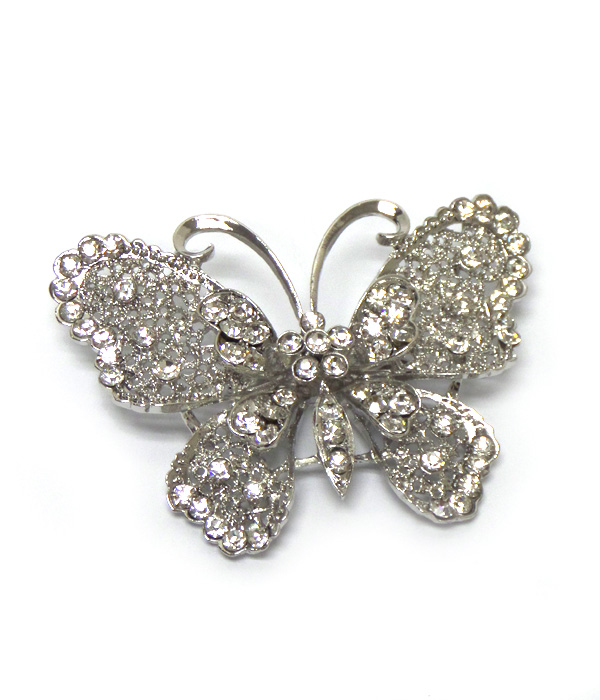 BUTTERFLY WITH CRYSTALS BROOCH
