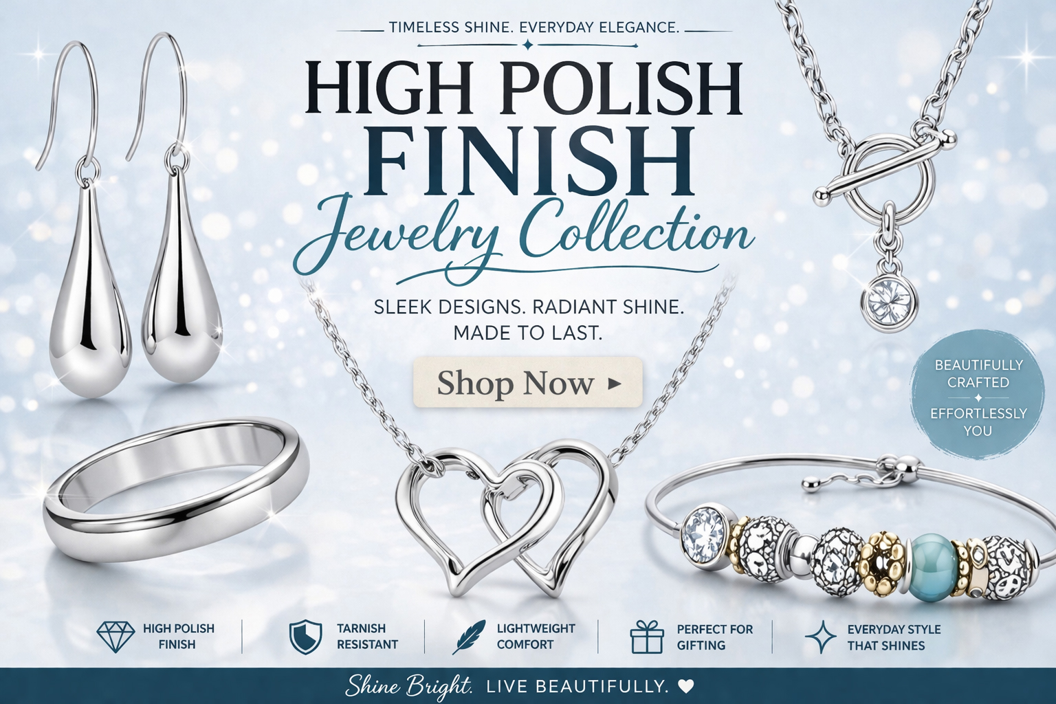 Classic High Polish Finish Jewelry Collection