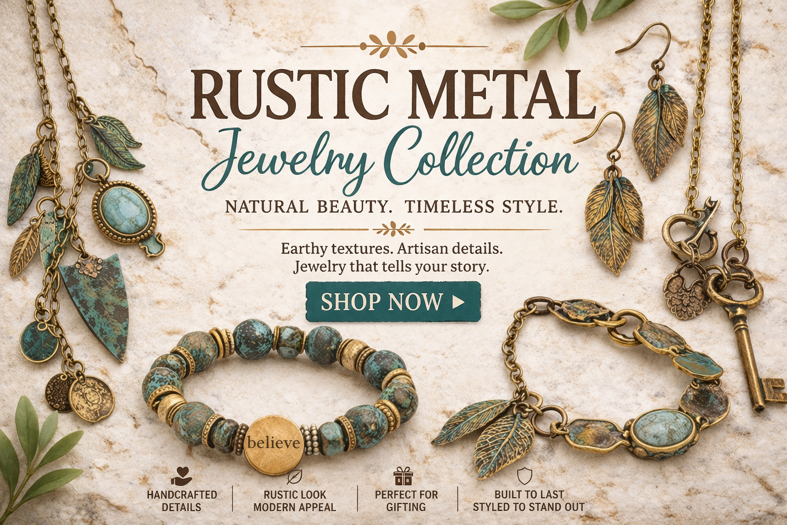 Burnished Metal Caraft Jewelry