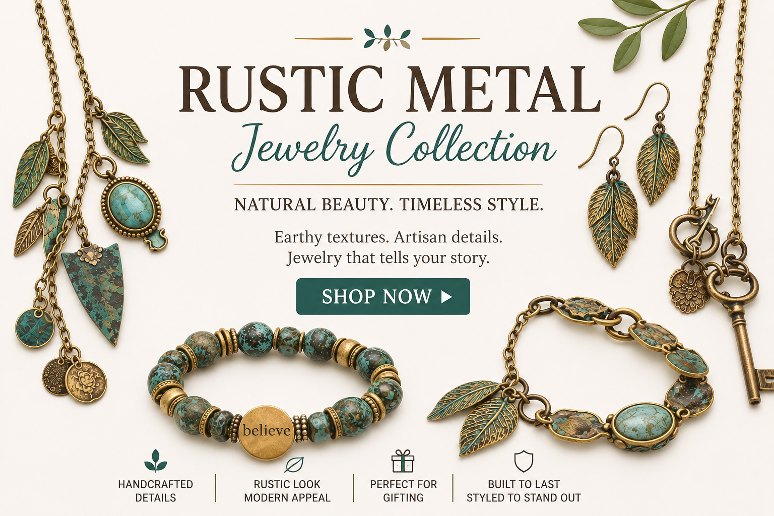 Rustic Burnished Metal Craft Jewelry – Wholesale Artisan Accessories