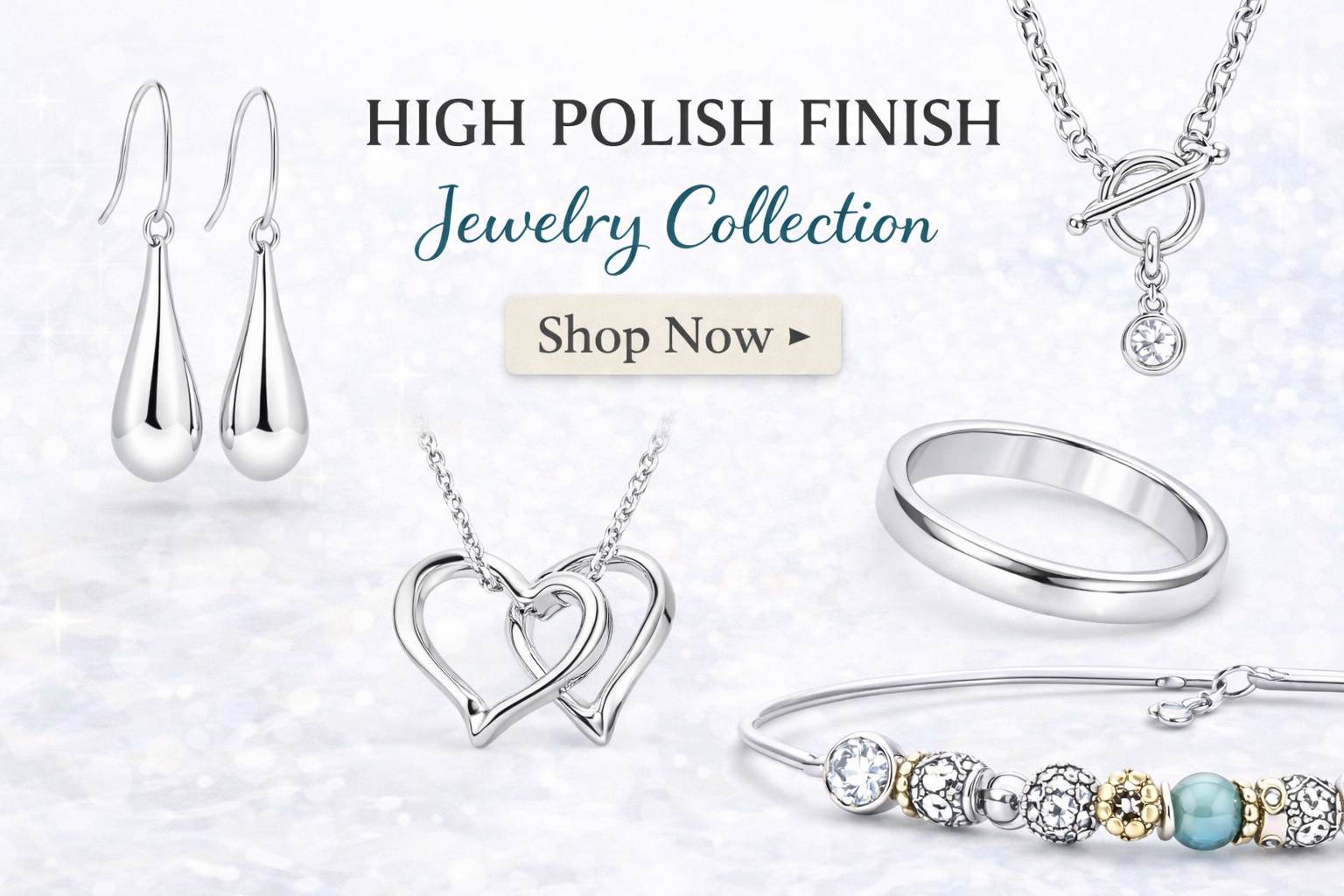 Classic High Polish Finish Jewelry Collection