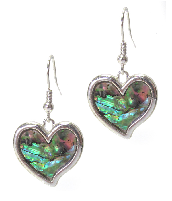 Abalone heart earring