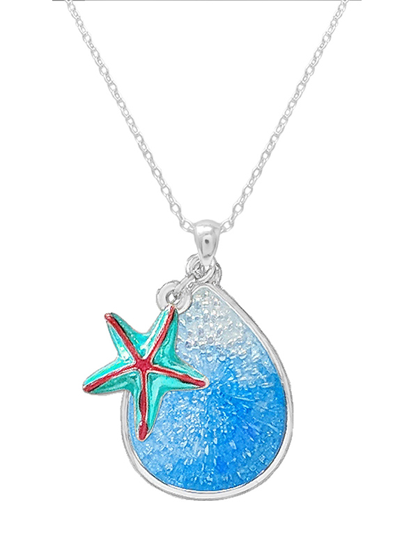 Sealife theme epoxy ocean necklace - starfish