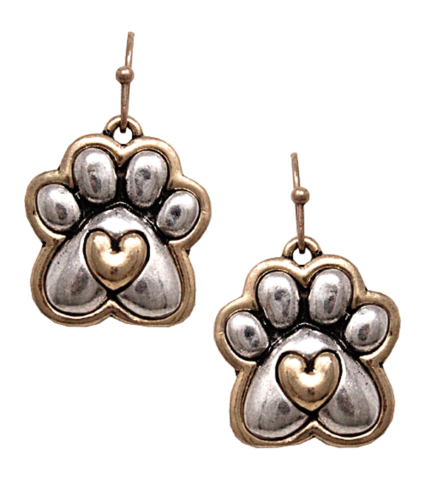 Pet lovers paw print earring