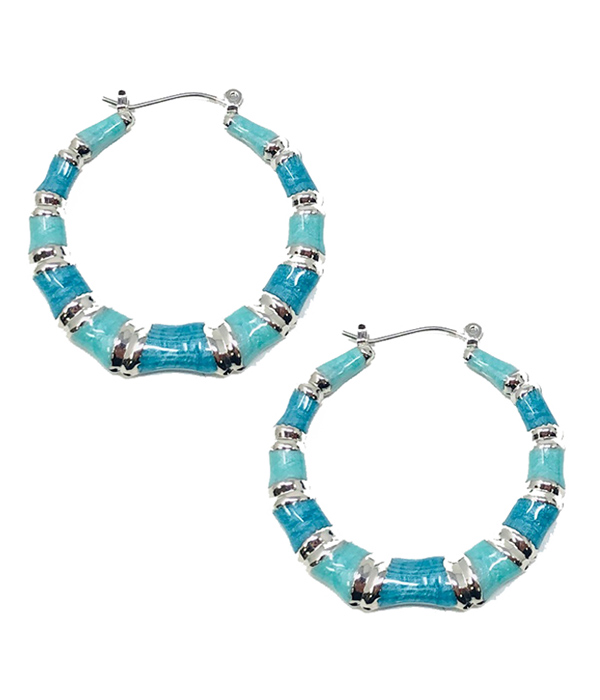 Turquoise hoop earring