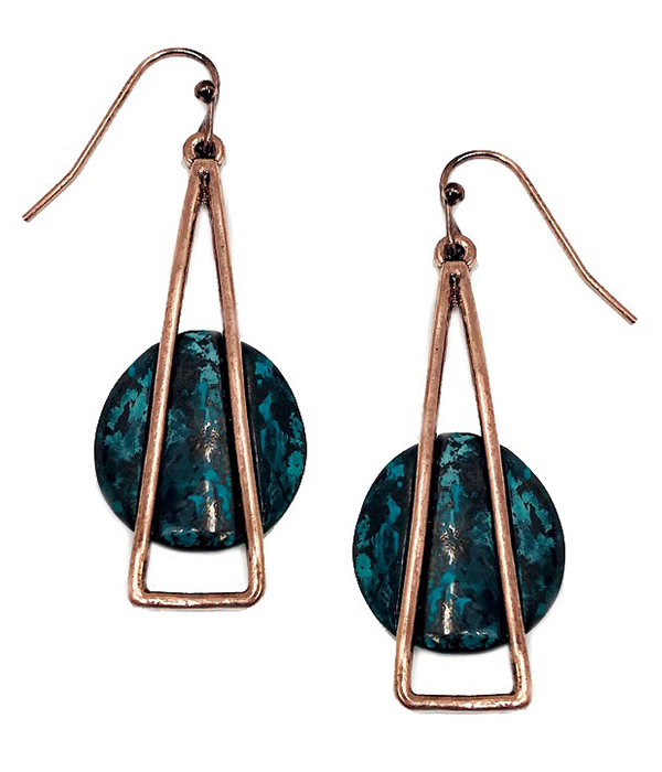 Vintage metal geometric shape earring