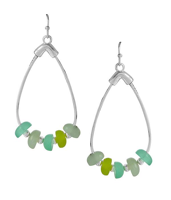 Sealife theme seaglass teardrop earring