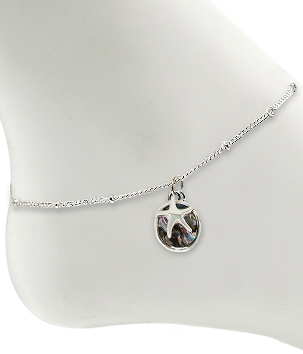 Sealife theme abalone anklet - starfish