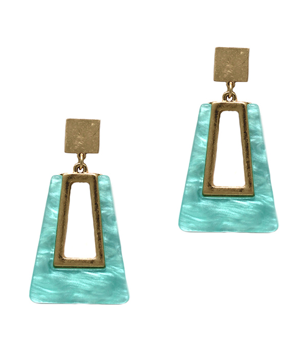 Trapezoid resin earring