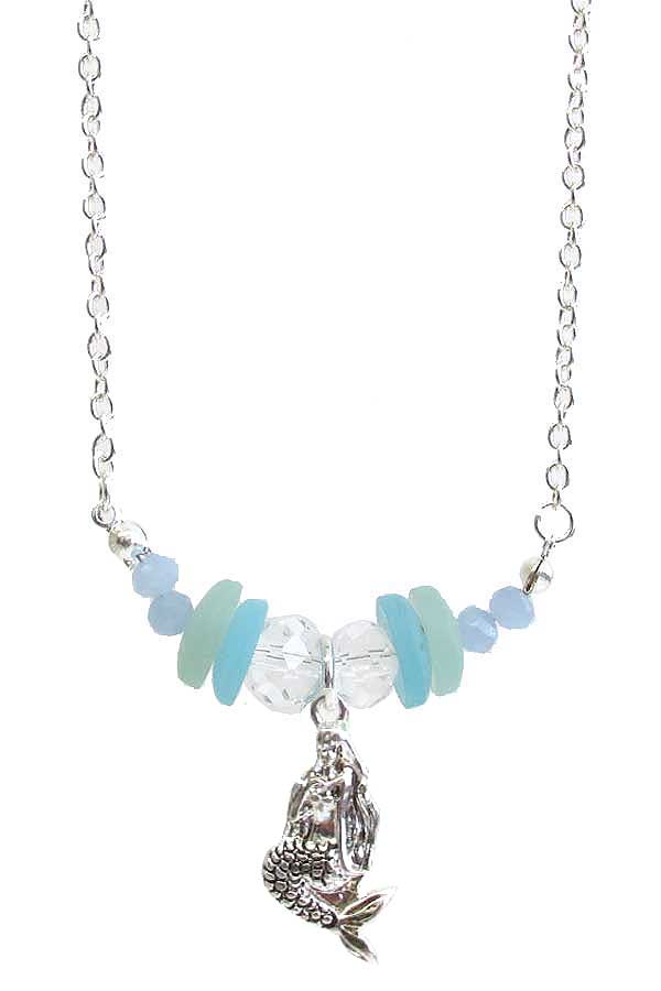 Sealife theme seaglass necklace - mermaid sea glass