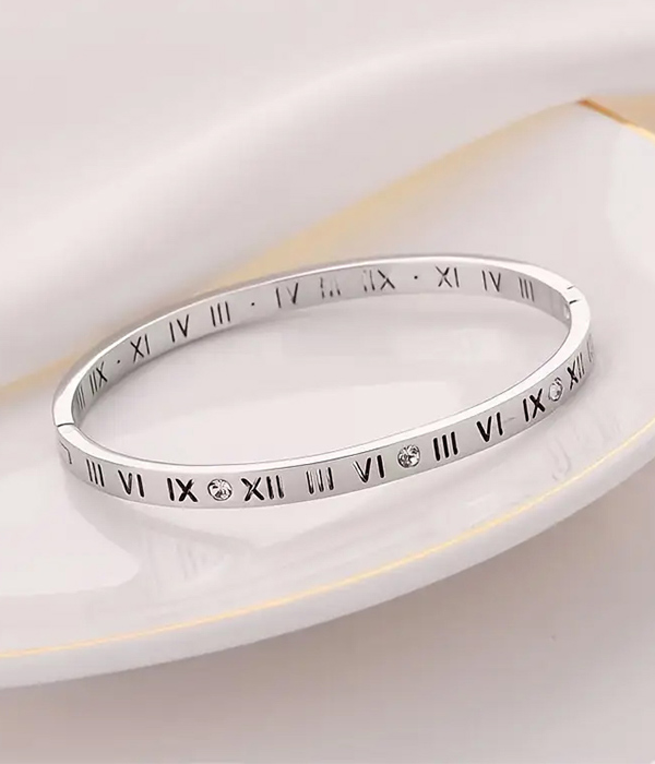 Roman letter bangle bracelet
