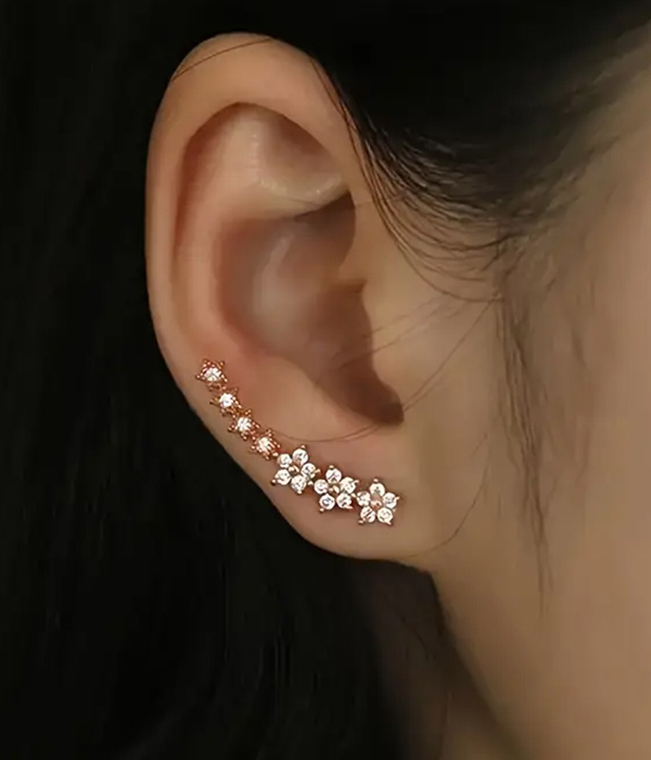 Flower row ear crawer - 1 pair