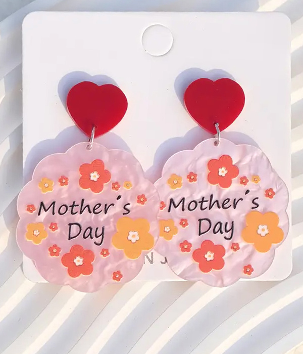 Mother theme acrylic earring