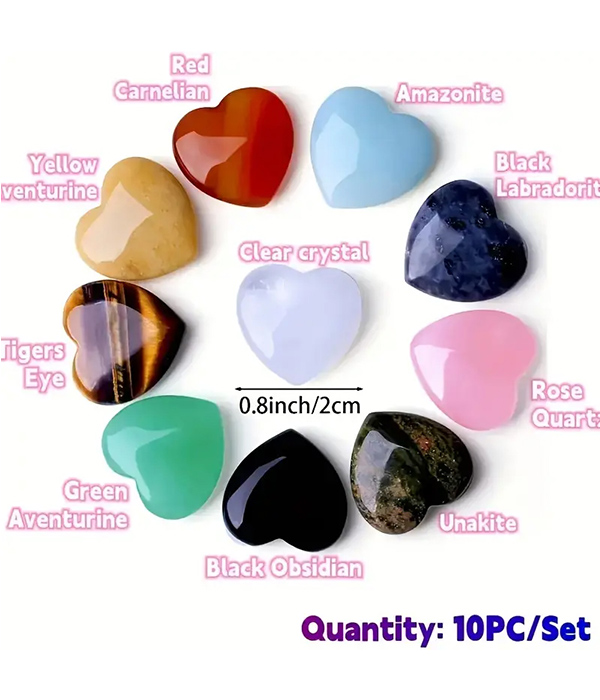 Heart stone set of 10