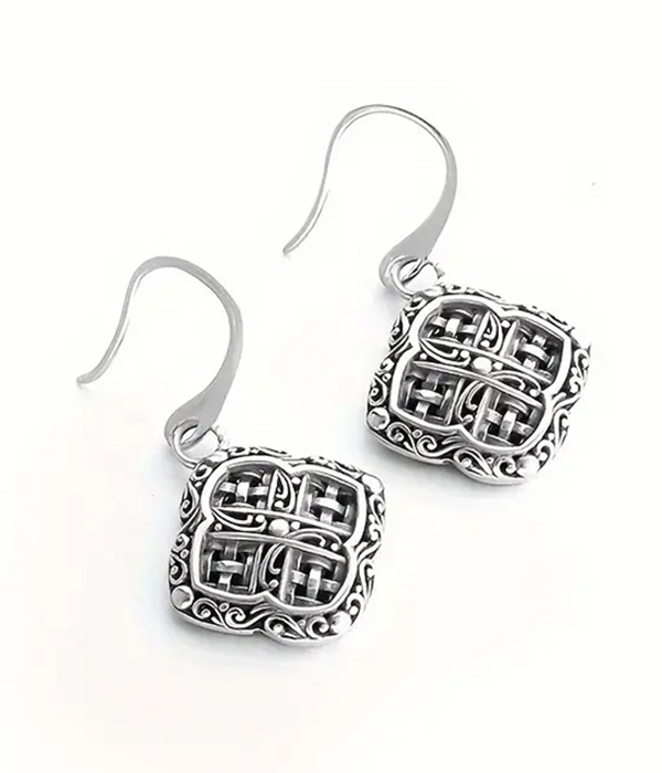 Braided mesh metal earring