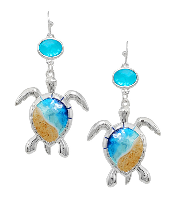 Sealife theme sand and ocean inspired earring - turtle