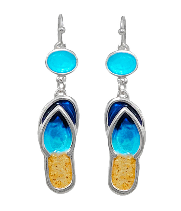 Sealife theme sand and ocean inspired earring - flipflop