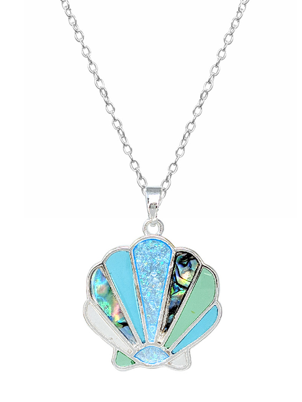 Sealife theme window epoxy necklace - shell