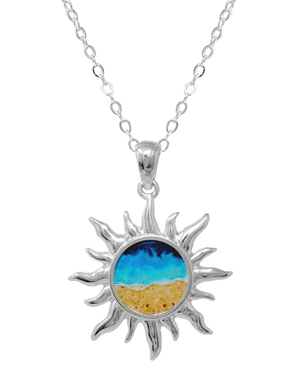 Sealife theme sand and ocean inspired necklace - sun