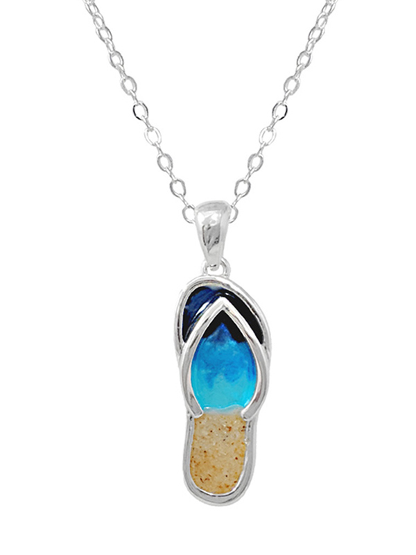 Sealife theme sand and ocean inspired necklace - flipflop