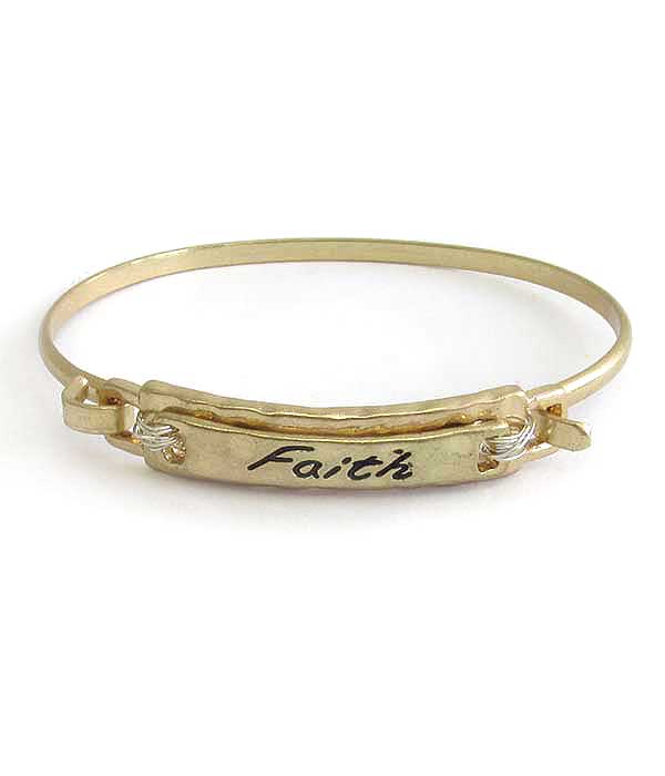 RELIGIOUS INSPIRATION PUSH BANGLE BRACELET - FAITH