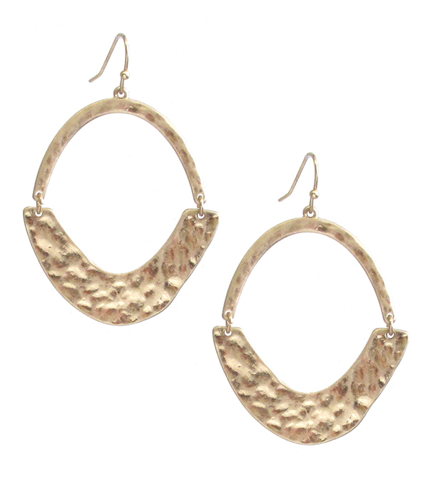 Hammered metal earring