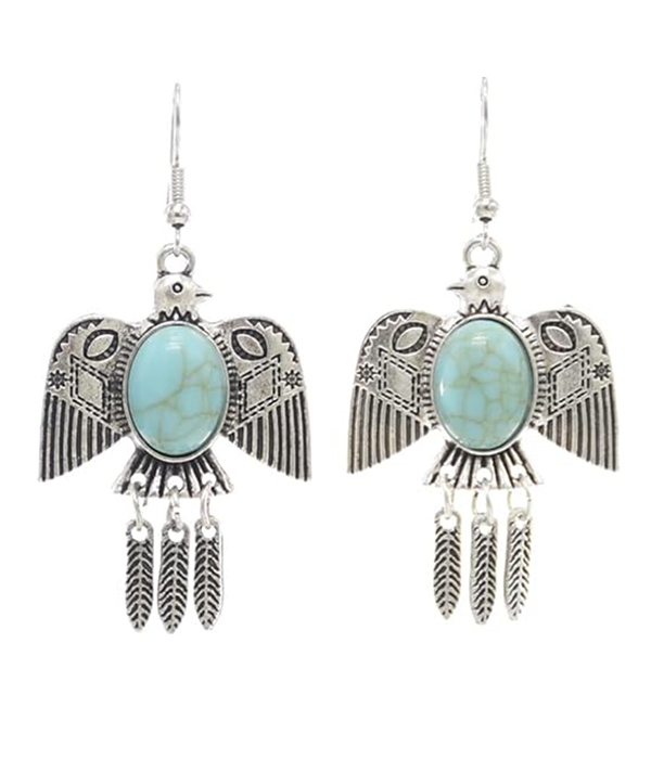 Vintage ethnic earring - thunderbird