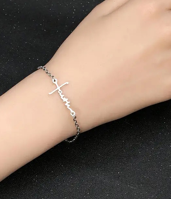 Stainless steel cross bracelet - faith