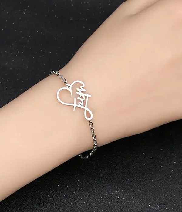 Stainless steel cross bracelet - faith