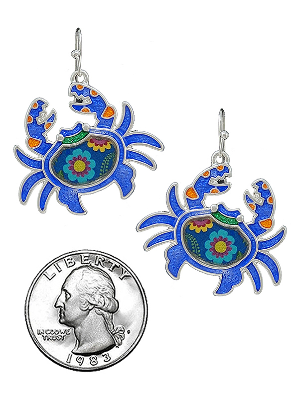 SEALIFE THEME ART PAINT EARRING - CRAB